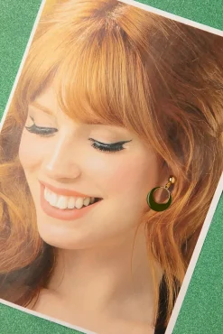 Online Teeny Kleine Oorringen In Donkergroen Vrouwen Sieraden