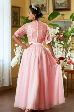 Sale Tess Pia Kanten Bruidsmeisjesjurk In Morganite Vrouwen Maxi Jurken