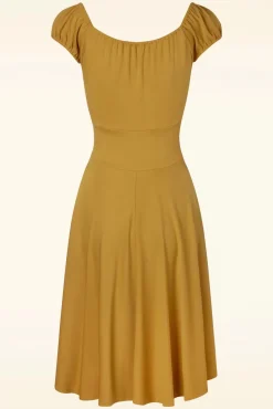 Sale Tessy Swingjurk In Mosterdgeel Vrouwen Effen Jurken