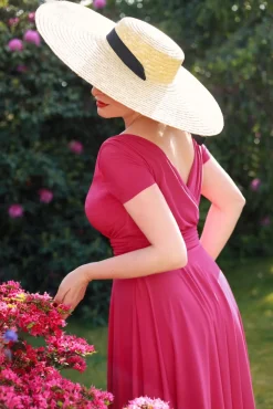 Sale The Alessandra Swing Jurk In Felroze Vrouwen Effen Jurken