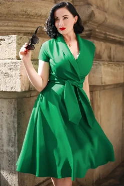 Best The Emma Swing Jurk In Smaragdgroen Vrouwen Plus Size Jurken