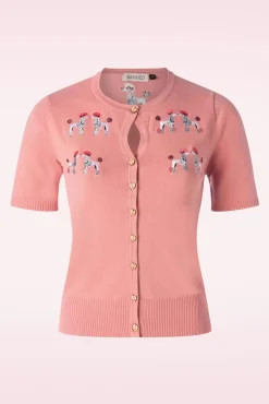 Best The Kissing Poodles Cardigan In Roze Vrouwen Vestjes