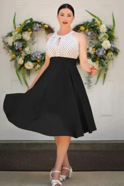 Outlet The Maria Grazia Swing Jurk In Zwart En Wit Vrouwen Swing Jurken