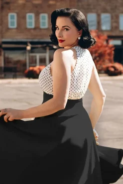 Outlet The Maria Grazia Swing Jurk In Zwart En Wit Vrouwen Swing Jurken