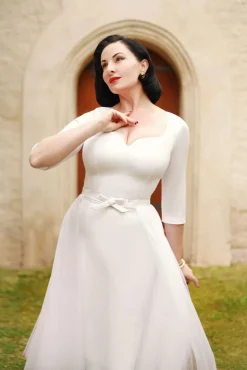 Discount The Patrizia Pencil Jurk In Wit Vrouwen Plus Size Jurken