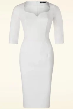 Discount The Patrizia Pencil Jurk In Wit Vrouwen Plus Size Jurken