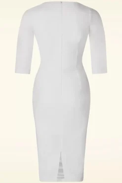 Discount The Patrizia Pencil Jurk In Wit Vrouwen Plus Size Jurken