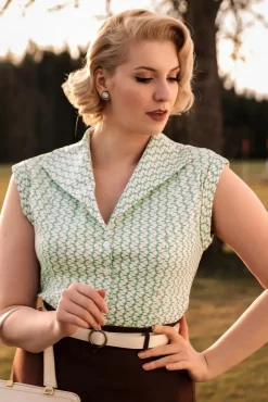 Hot Tina Tile Blouse In Mintgroen Vrouwen Blouses