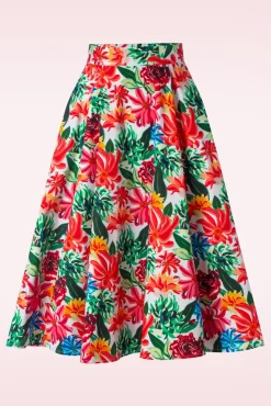 Outlet Topvintage Exclusief ~ Adriana Flower Swing Rok In Multi Vrouwen Rokken