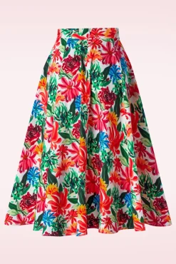 Outlet Topvintage Exclusief ~ Adriana Flower Swing Rok In Multi Vrouwen Rokken