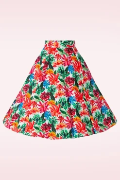 Outlet Topvintage Exclusief ~ Adriana Flower Swing Rok In Multi Vrouwen Rokken