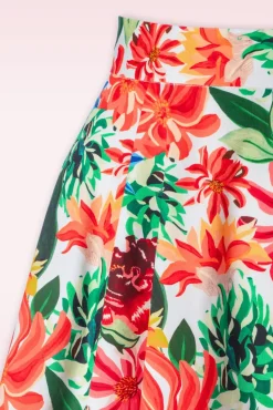 Outlet Topvintage Exclusief ~ Adriana Flower Swing Rok In Multi Vrouwen Rokken