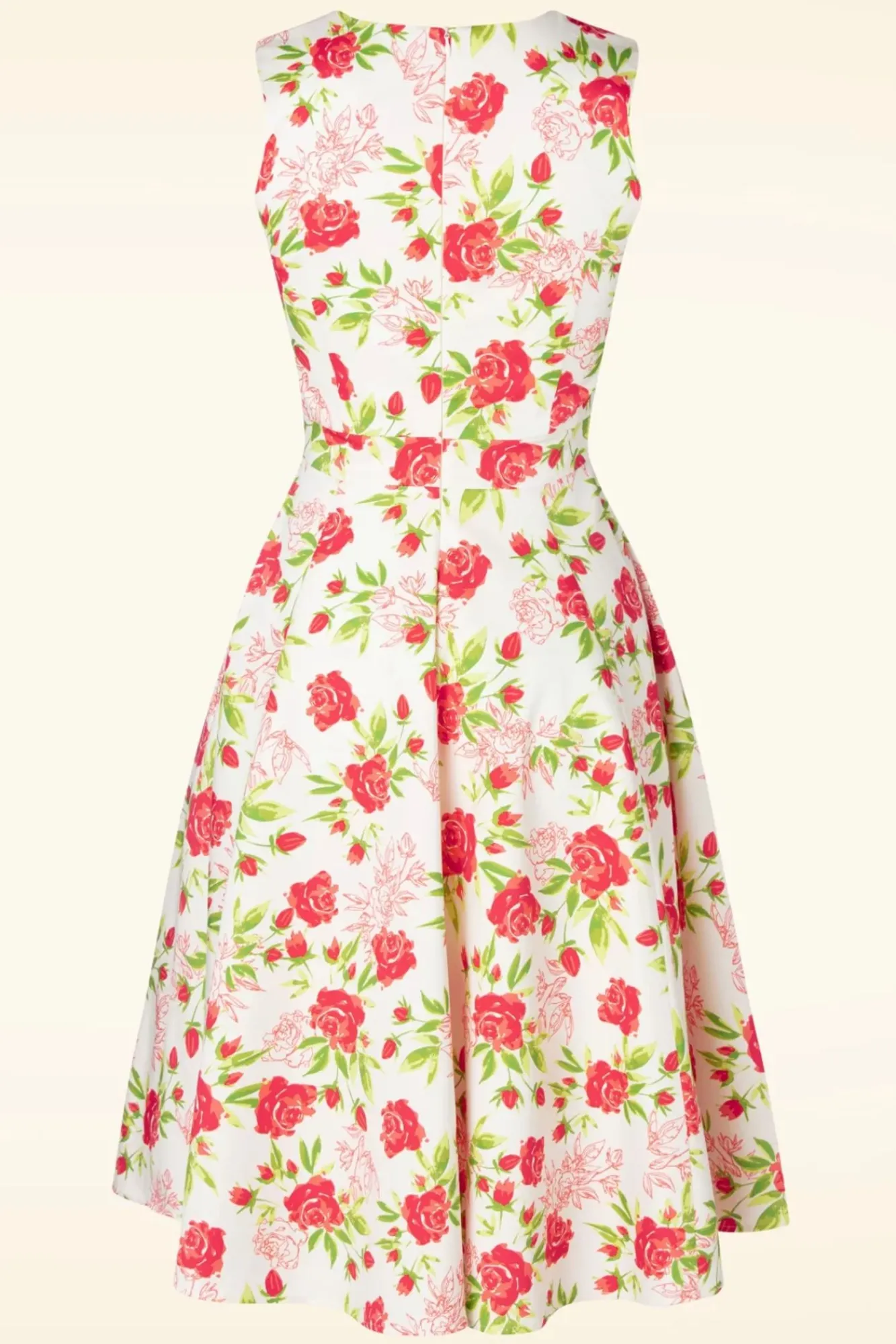 Clearance Topvintage Exclusive ~ Eliane Rose Swing Jurk In Wit Vrouwen Plus Size Jurken