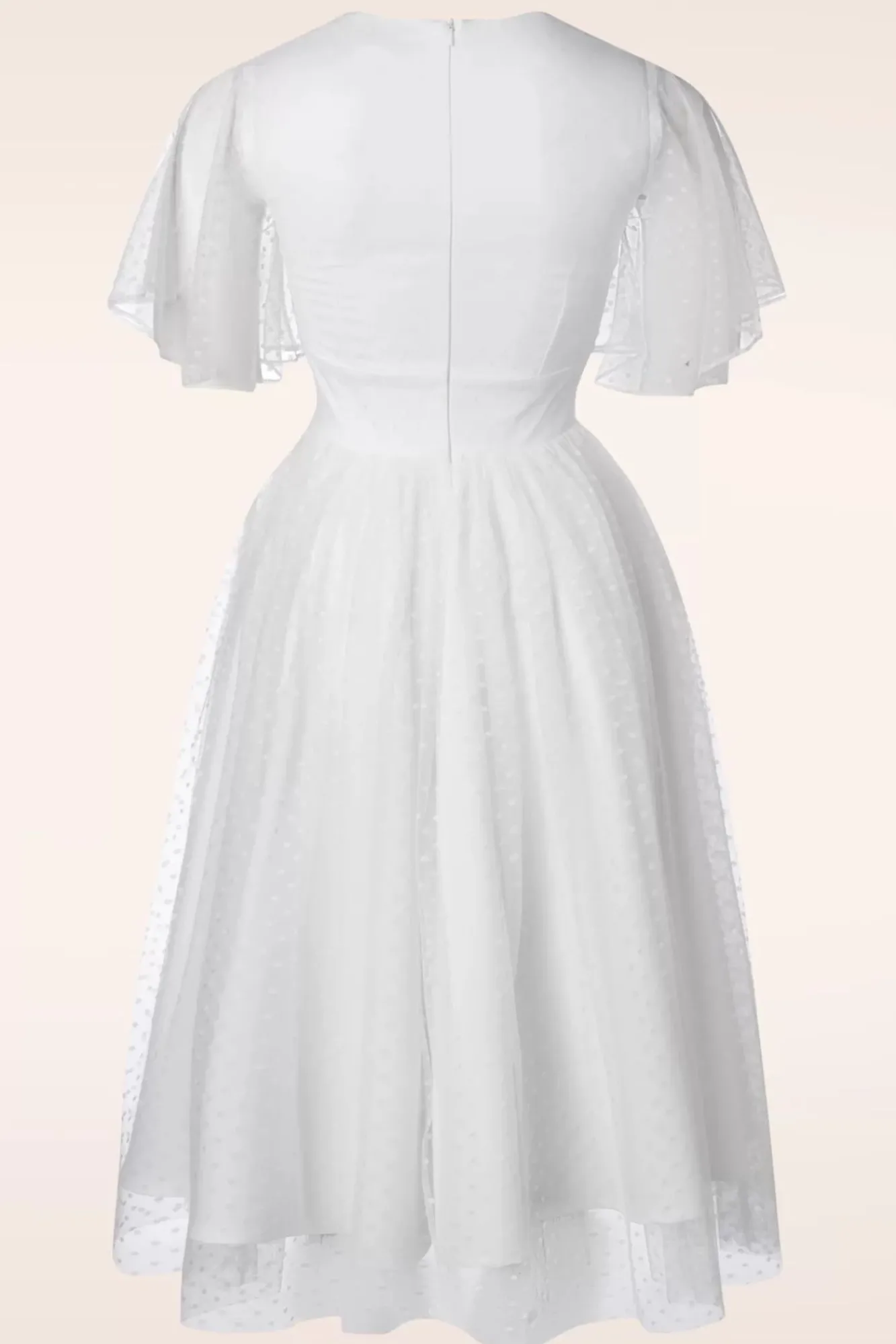 Topvintage Exclusive ~ Holly Bridal Swing Jurk In Wit Vrouwen Swing Jurken