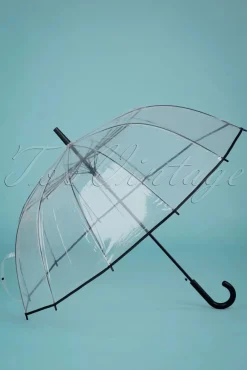 New Transparante Koepelparaplu In Zwart Vrouwen Paraplu's