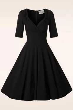 Online Trixie Doll Swing Jurk In Zwart Vrouwen Effen Jurken