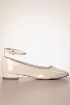 New Trixie Lak Ballerina Pumps In Creme Vrouwen Ballerina's