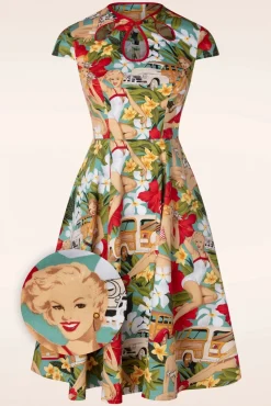 Best Tropic Dreamer Jurk In Blauw Vrouwen Plus Size Jurken