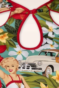 Best Tropic Dreamer Jurk In Blauw Vrouwen Plus Size Jurken