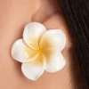 Outlet Tropical Summer Flower Stud Oorbellen In Wit Vrouwen Sieraden