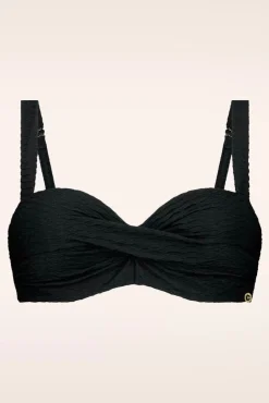 New Twisted Bikinitop In Zwart Snake Vrouwen Bikini's