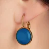 Online Vergulde Dot Oorbellen In Grieks Blauw Vrouwen Sieraden