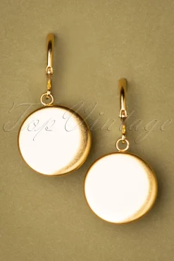 Online Vergulde Oorbellen Met Gedroogde Bloemen In Rood Vrouwen Sieraden