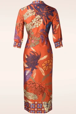Veronica Midi Jurk In Oranje Vrouwen Plus Size Jurken