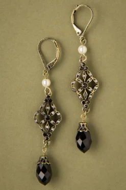 Clearance Victoriaanse Filigraan Oorbellen In Zwart Vrouwen Sieraden