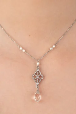 Outlet Victorian Filigraan Ketting In Zilver En Glas Vrouwen Sieraden