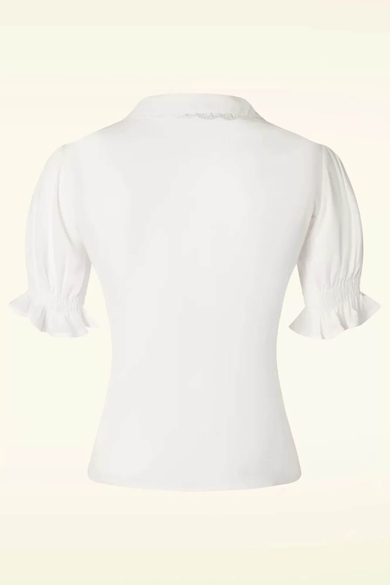 Vintage Geborduurde Bloemenblouse In Wit Vrouwen Blouses