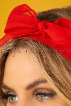 Outlet Vintage Retro Haarsjaal In Rood Vrouwen Haaraccessoires