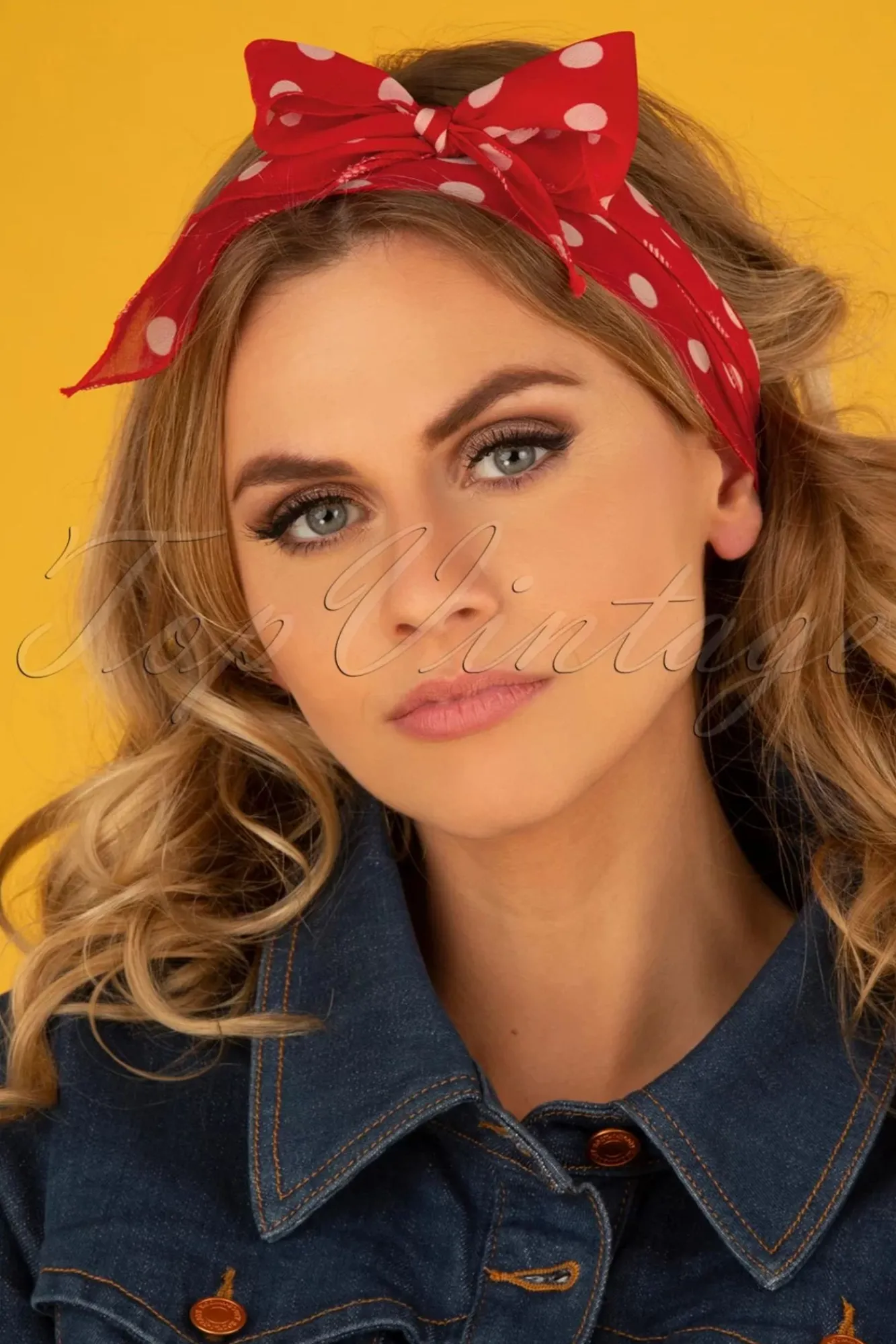 Best Vintage Retro Polka Dot Haarsjaal In Rood Vrouwen Haaraccessoires