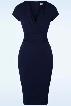 Sale Vivien Pencil Jurk In Marineblauw Vrouwen Plus Size Jurken
