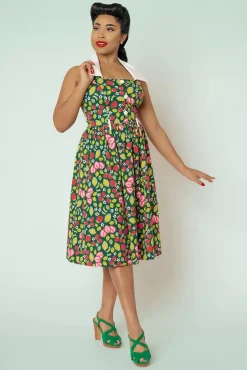 Hot Waverly Strawberry Patch Swing Jurk In Groen Vrouwen Swing Jurken