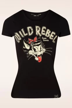 New Wild Rebel T-Shirt In Zwart Vrouwen T-Shirts