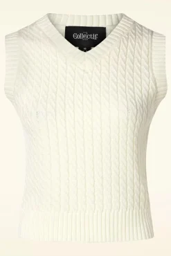 New Willa Gebreide Spencer In Creme Vrouwen Truitjes